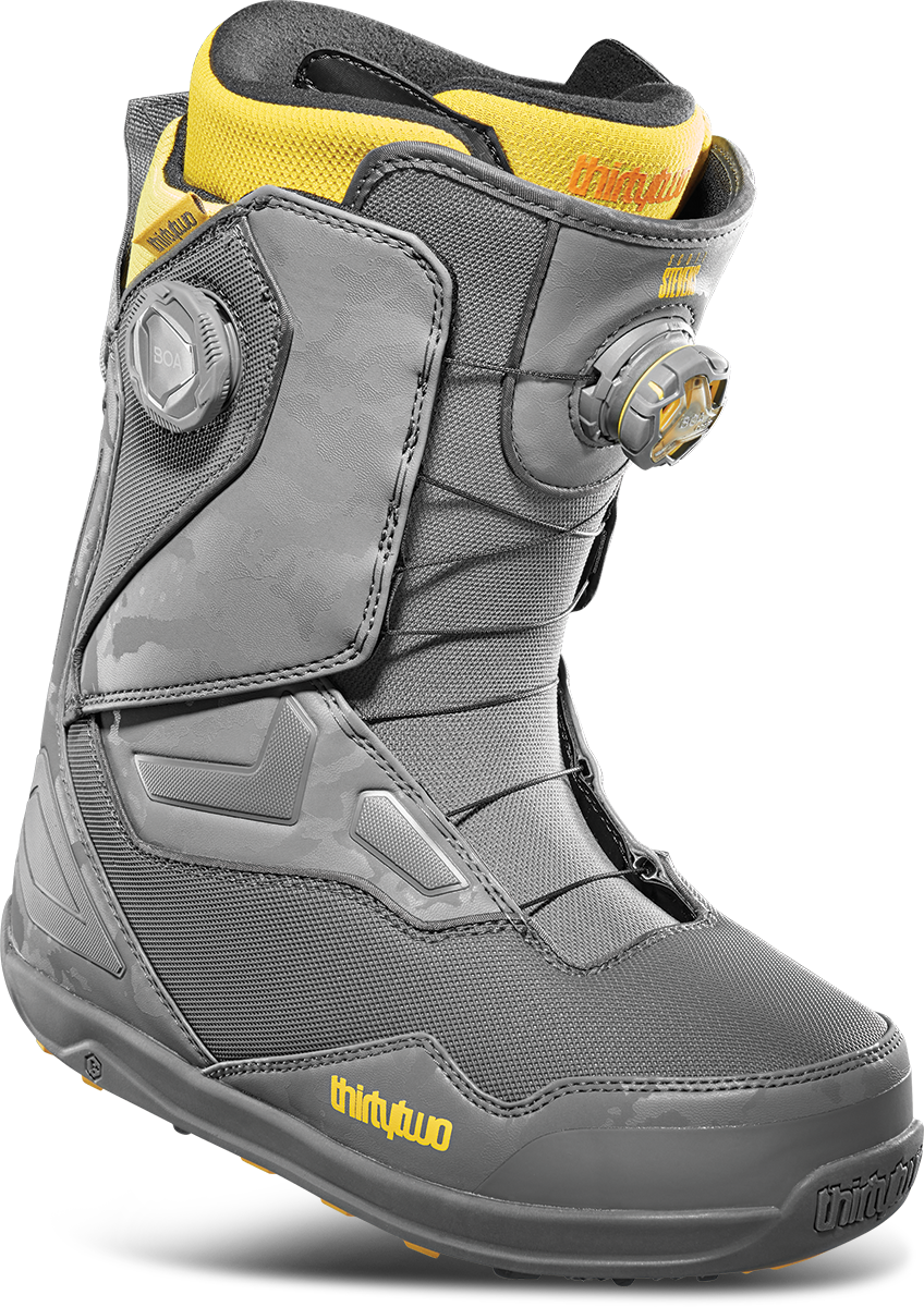 MEN'S TM-2 DOUBLE BOA X STEVENS SNOWBOARD BOOTS - GREY/YELLOW / 9.5