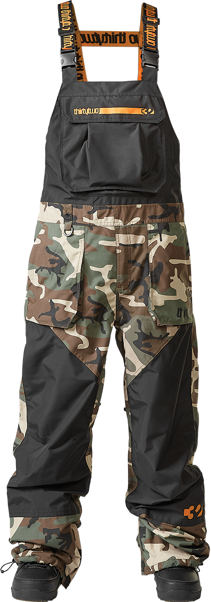 MEN'S BASEMENT BIB PANT - BLACK/CAMO / S