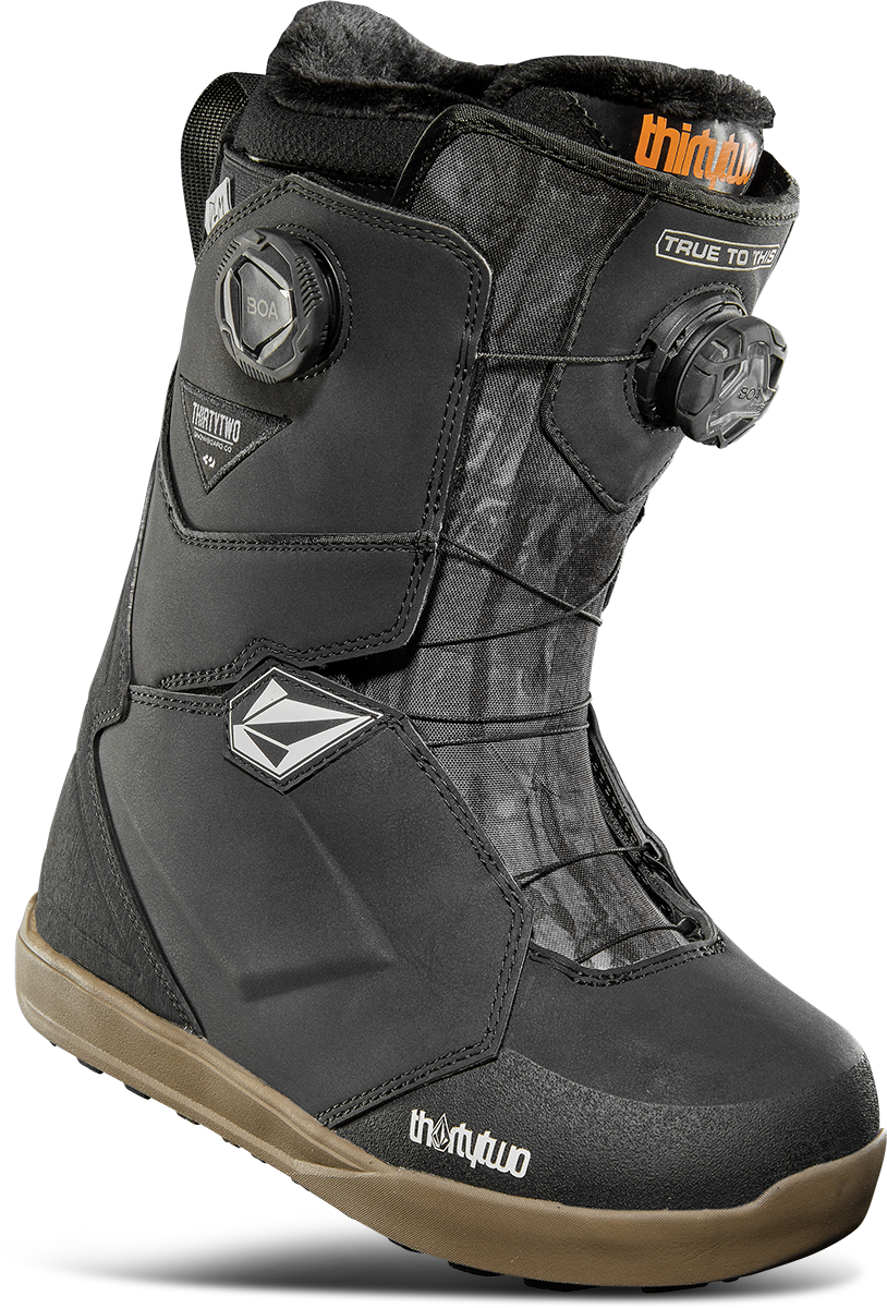 WOMEN'S LASHED DOUBLE BOA® X VOLCOM SNOWBOARD BOOTS - BLACK/GREY/GUM / 9