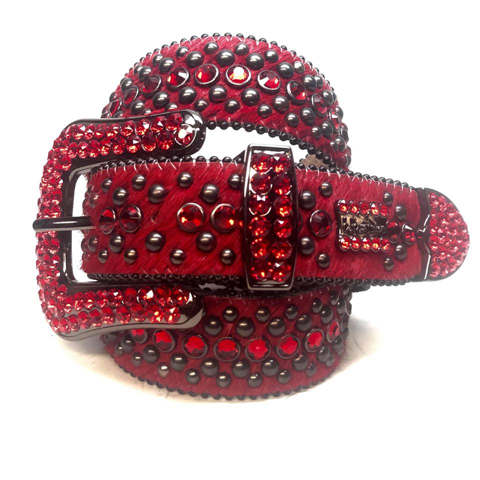 Bb Simon Red Zebra Black Swarovski. Belt XL - Body Logic